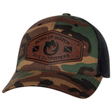 BORNOFWATER Dive Outfitters Hammerhead Shark Leather Patch Hat