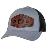 BORNOFWATER Dive Outfitters Hammerhead Shark Leather Patch Hat