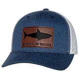 BORNOFWATER Shark Silhouette Leather Patch Hat