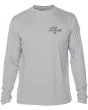 BORNOFWATER Spearfishing T-Shirt: UV Performance Long Sleeve: Skull & Spearguns