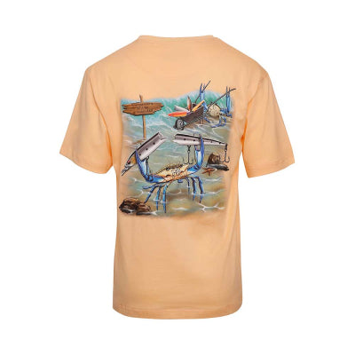 Qassar Half Sleeve Cotton T-Shirt - Crab Peach